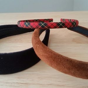 Kerri Kahn headband, Plaid,and brown suede